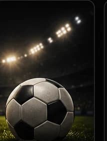 Football stadium with soccer ball